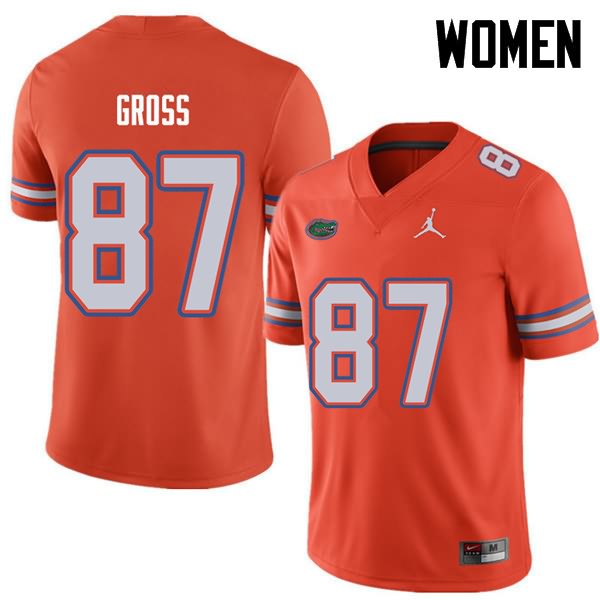 NCAA Florida Gators Dennis Gross Women's #87 Jordan Brand Orange Stitched Authentic College Football Jersey DJW0564YX